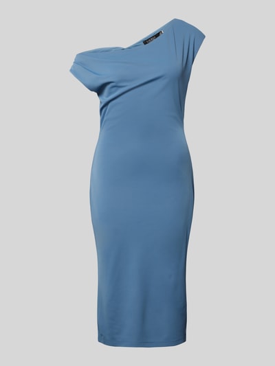 Lauren Ralph Lauren Sukienka na jedno ramię o długości do kolan w jednolitym kolorze Jasnoniebieski 2