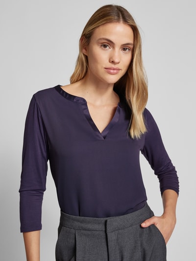 comma Blusenshirt aus Viskose-Elasthan-Mix mit 3/4-Arm Aubergine 3