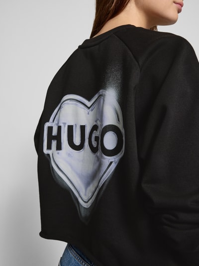 HUGO Sweatshirt aus reiner Baumwolle mit Raglanärmeln Modell 'Darace' Black 3