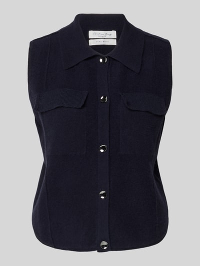 Christian Berg Woman Wollshirt mit Umlegekragen Dunkelblau 2