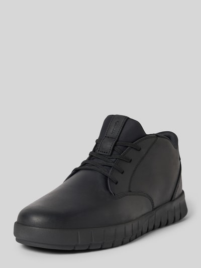 Produktfoto, Sneaker aus Leder-Mix Modell 'FLEXTRIDE' von Geox, Schwarz mit abgerundeter Passform, leicht profilierte Sohle, Logo-Detail, Absatzhöhe 4 cm, Schafthöhe 8 cm, Schaftweite 12 cm, Herren Sneaker von Geox