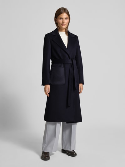 MAX&Co. Płaszcz wełniany o kroju regular fit z kołnierzem z połami model ‘RUNAWAY’ Granatowy 4