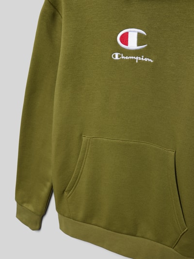 CHAMPION Hoodie mit Label-Stitching Modell 'Rochester' Oliv 2