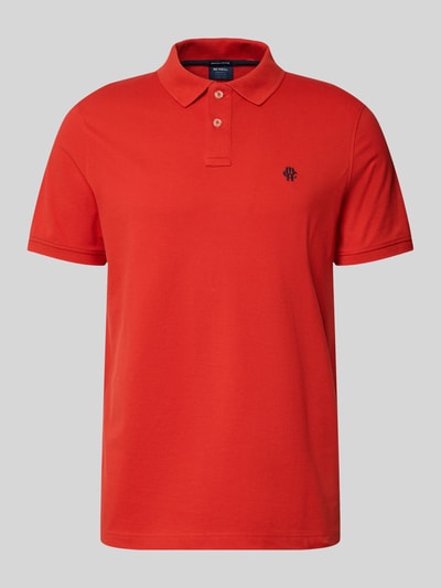 Produktfoto, Slim Fit Poloshirt mit Label-Stitching von MCNEAL in Rot aus Reine Baumwolle, kurze Ärmel, Knopfleiste, Rückenlänge 72 cm bei Größe M