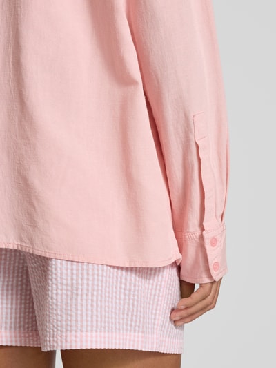 Review Regular fit overhemdblouse met linnen Roze - 3