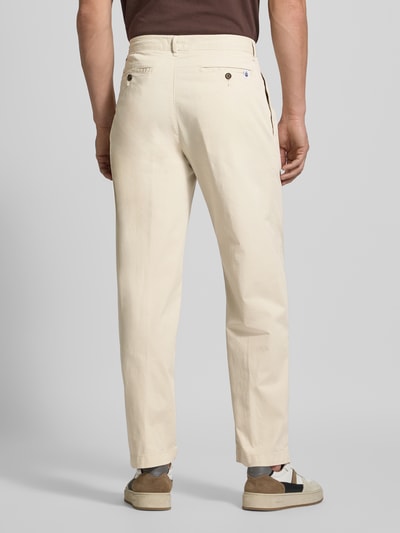 Edwin Straight leg broek met bandplooien, model 'SORREN' Offwhite - 5