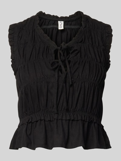 ONLY Regular Fit Blusentop aus Viskose-Leinen-Mix Modell 'GOA' Black 2