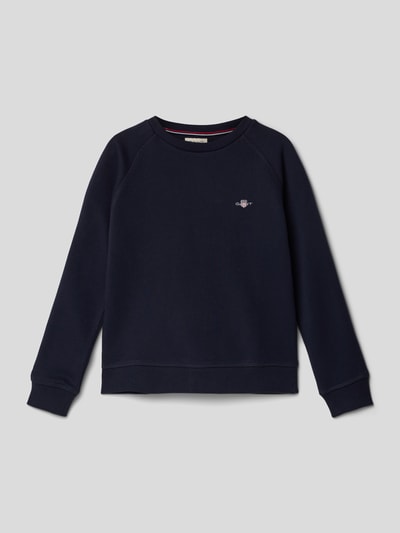 Gant Sweatshirt mit Label-Stitching Modell 'SHIELD' Blau 1