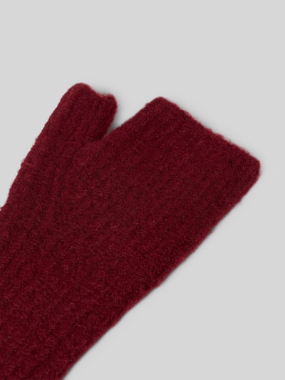 Jake*s Casual Fingerlose Handschuhe in Ripp-Optik Bordeaux 3