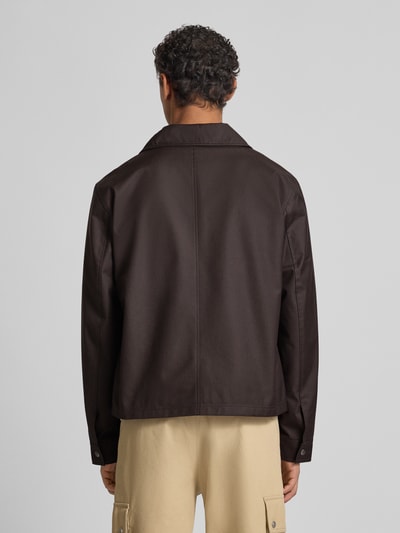 JAKE*S STUDIO MEN Regular Fit Hemdjacke mit Brusttaschen Dunkelbraun 5