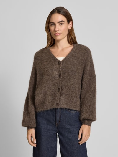 Gestuz Kurtka z dzianiny z listwą guzikową model ‘debbie’ Średniobrązowy 4