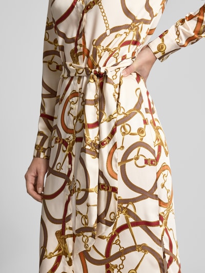 Lauren Ralph Lauren Hemdblusenkleid mit Bindegürtel Modell 'FAYELLA' Ecru 3