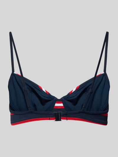 Produktfoto, Bikini-Oberteil aus geripptem Material von TOMMY HILFIGER, mehrfarbig mit Klickverschluss, verstellbare Spaghettiträger, Rippstruktur