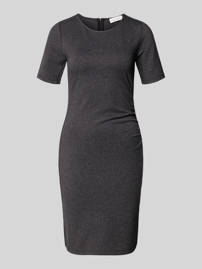 Produktfoto, Knielanges Kleid aus Viskose-Mix Modell 'CHARLIE' von GUIDO MARIA KRETSCHMER WOMAN, dunkelgrau, figurbetonter Schnitt, 1/2-Arm, Rundhalsausschnitt.