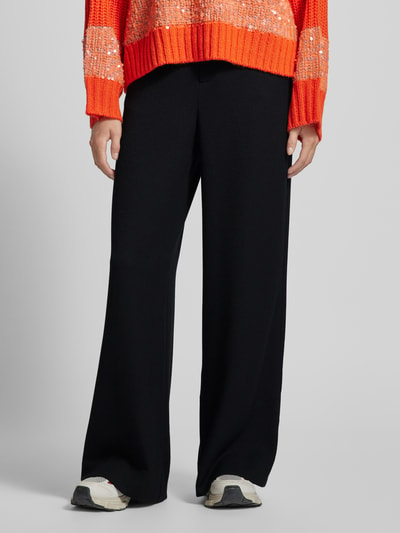 Essentiel Straight leg stoffen broek met riemlussen Zwart - 4