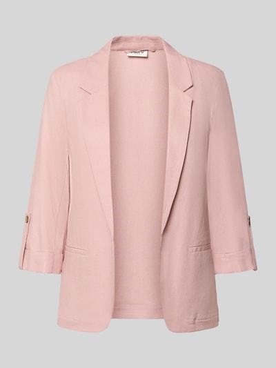 Produktfoto, Relaxed Fit Blazer aus Viskose-Leinen-Mix Modell 'GOA' von Only, Optik: Unifarben, Passform: Relaxed-Fit, Reverskragen, Verschlusslos, 3/4-Arm, Leistentaschen, Struktur: glatte Textur, Farbe: zartes Rosa.