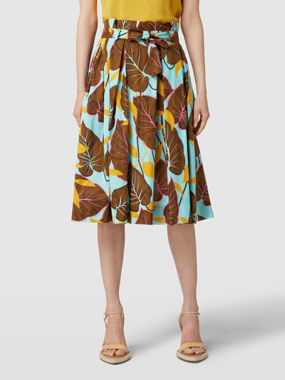 Cinque Midirok met bloemenmotief, model 'CANNY' Lichtblauw - 4