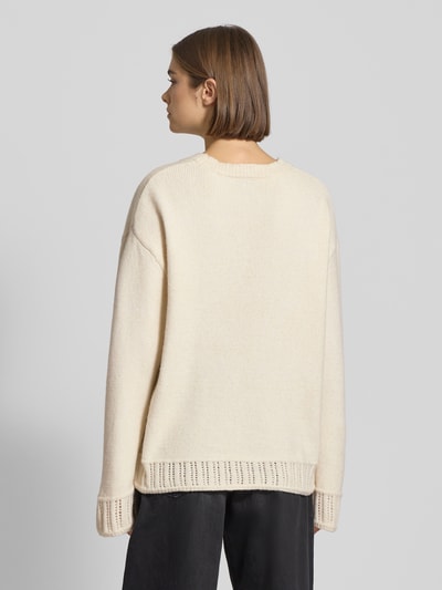 Pieces Oversized Strickpullover mit Crew Neck Modell 'ORLY' Sand 5