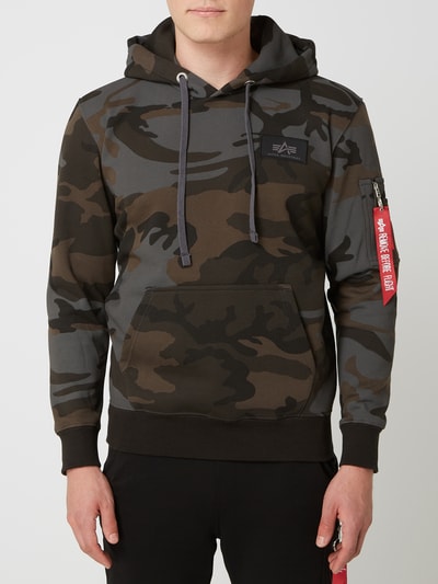 Alpha Industries Hoodie met camouflagemotief  Zwart - 4