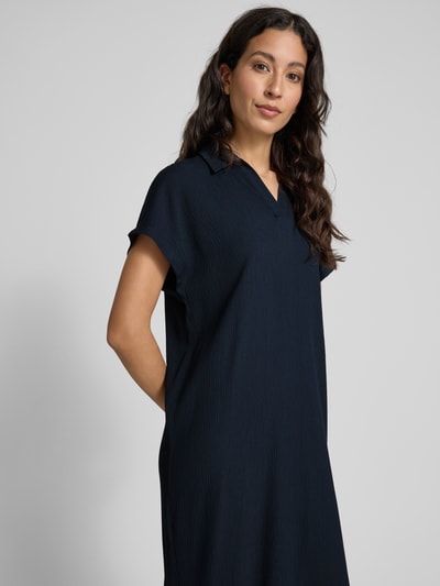 OPUS Midi-jurk met platte kraag, model 'Wannie' Donkerblauw - 3