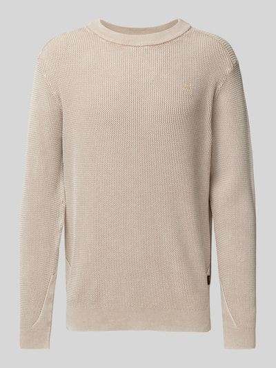 G-Star Raw Strickpullover mit Label-Stitching Beige 2