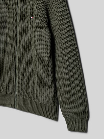 Tommy Hilfiger Teens Regular Fit Strickjacke aus Baumwoll-Mix Oliv 2