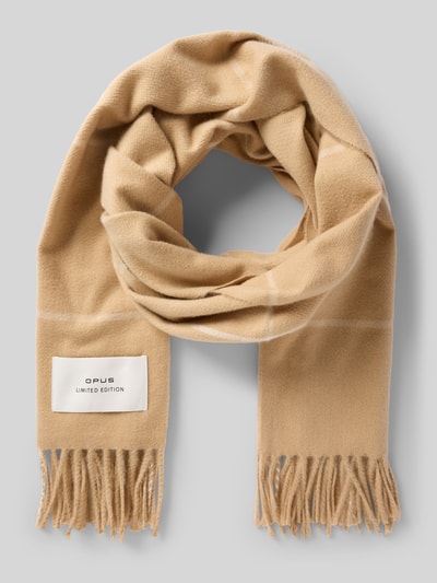 OPUS Szal z detalem z logo model ‘Avidane’ Camel 1