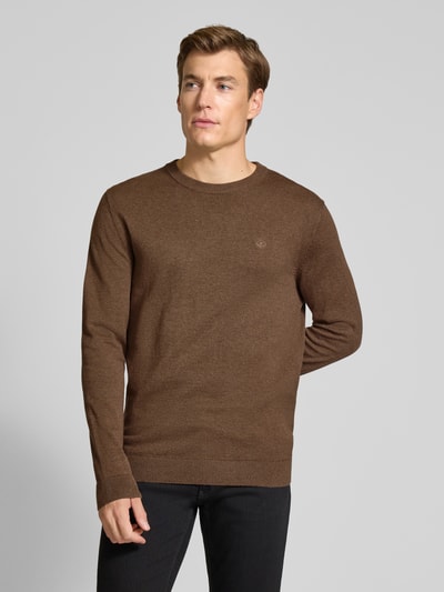 Tom Tailor Regular Fit Pullover aus reiner Baumwolle Dunkelbraun 4
