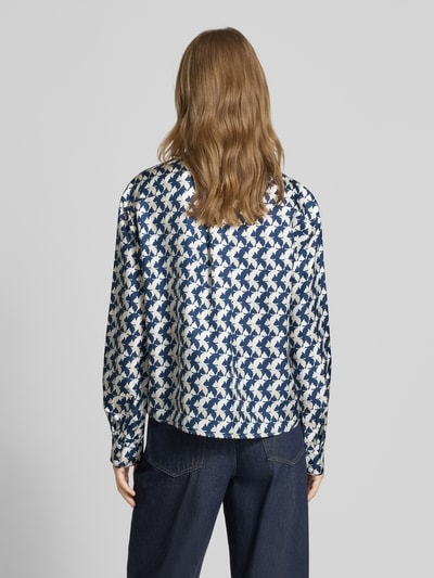 Herzensangelegenheit Overhemdblouse van pure zijde Marineblauw - 5