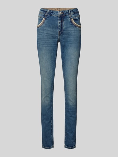 MOS MOSH Skinny fit jeans met applicaties, model 'Naomi' Blauw - 2