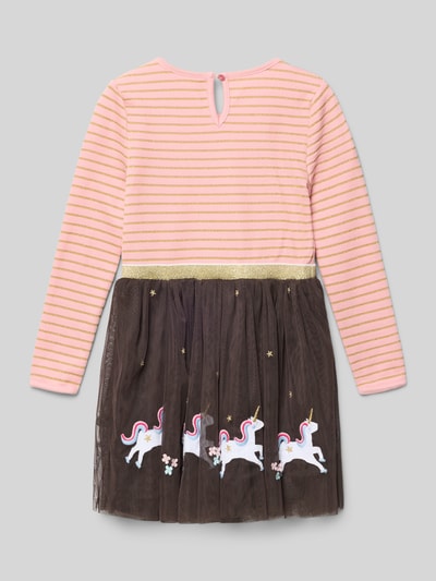 Happy Girls Kleid im 2-in-1-Look mit Motiv-Stitchings Apricot 3