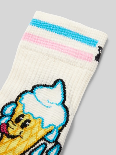 Happy Socks Socken mit Label-Print Offwhite 2