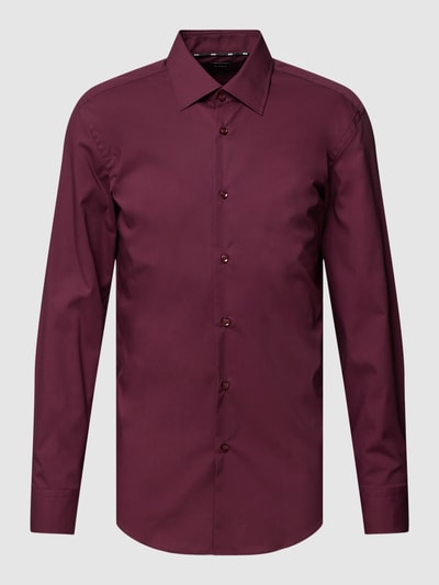 BOSS Slim Fit Business-Hemd mit Kentkragen Modell 'HANK' Bordeaux Rot 2