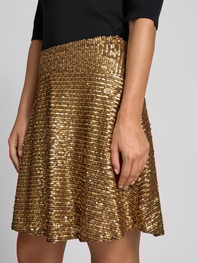 Lauren Ralph Lauren Minirok met pailletten, model 'KARJYLL' Neongeel - 3