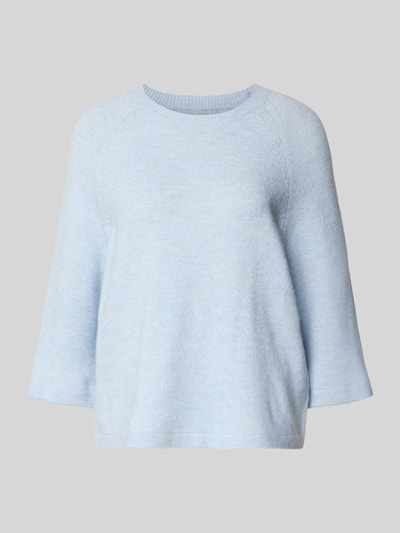 Produktfoto, Oversized Strickpullover mit 3/4-Arm Modell 'SIMONI' von ONLY, Optik: Unifarben, Strickoptik, Melange, Passform: Oversized, Rundhals, Materialverarbeitung: Strick