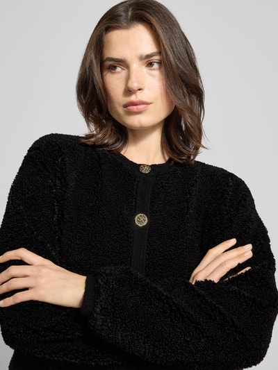 Neo Noir Teddyjacke mit Knopfleiste Black 3