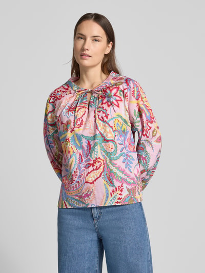 Milano Italy Blousenshirt met ronde hals Rosé - 4