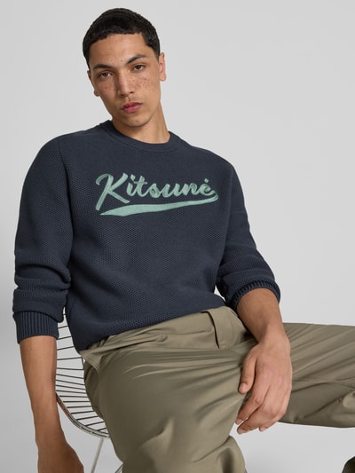 MAISON KITSUNÉ Pullover in Strick-Optik Dunkelgrau 3