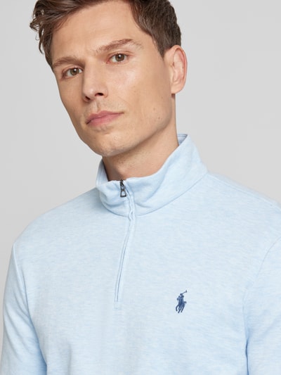 Polo Ralph Lauren Sweatshirt mit Label-Stitching Hellblau 3