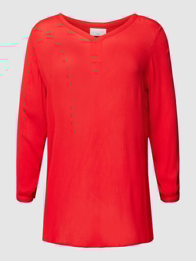 KAFFE Curve PLUS SIZE blouse met V-hals, model 'Ami' Rood - 2