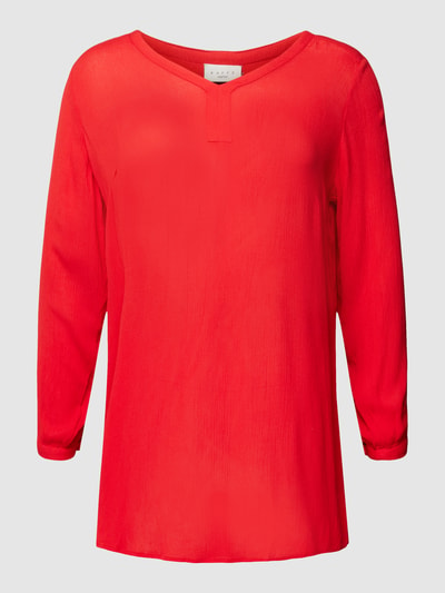 KAFFE Curve PLUS SIZE blouse met V-hals, model 'Ami' Rood - 2