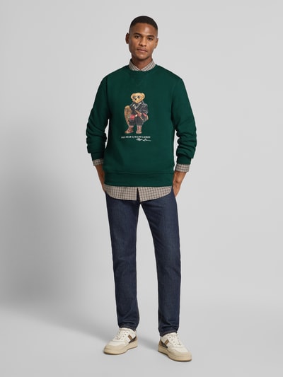 Polo Ralph Lauren Sweatshirt met labelprint Donkergroen - 1