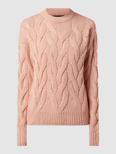 Vero Moda Pullover mit Zopfmuster Modell 'Nova' Hellrosa 2