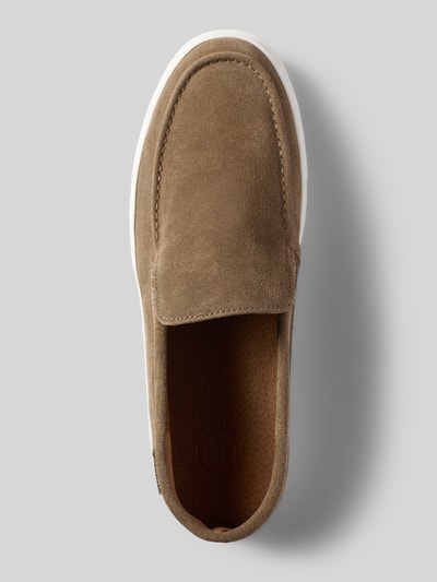 Productfoto, Loafers aus Leder mit glatter Sohle van PS Poelman, heren, echt leer, afgeronde punt, comfortmodel, gladde zool, hakhoogte maat 44: 3 cm, schachthoogte 6 cm, schachtbreedte 13 cm, bruin, matte structuur