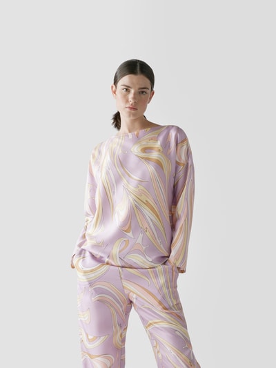 Emilio Pucci Seidentunika mit Muster Flieder 4