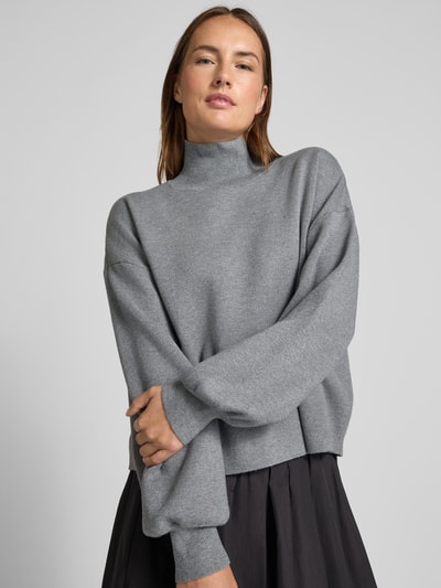 MSCH Copenhagen Gebreide pullover van viscosemix met opstaande kraag, model 'Mercy East' Middengrijs - 3