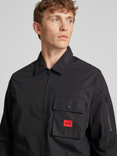 HUGO Jack met labelpatch, model 'Emmond' Zwart - 3