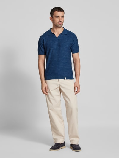 Colours & Sons Regular Fit Poloshirt mit V-Ausschnitt Marine 1