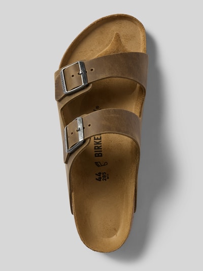 Birkenstock Slippers van leer met doornsluiting, model 'Arizona' Kaki - 3