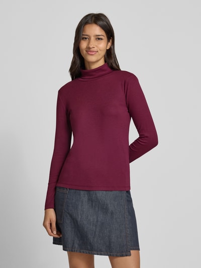 Tom Tailor Regular fit shirt met lange mouwen van katoenmix met col Bordeaux - 4